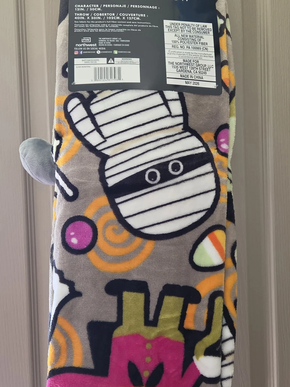 Green Frankenstein Plush With Silk Touch Throw Blanket
